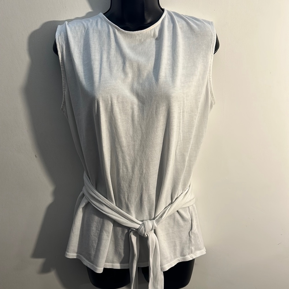 Express M white sleeveless top with wrap around ties from the back